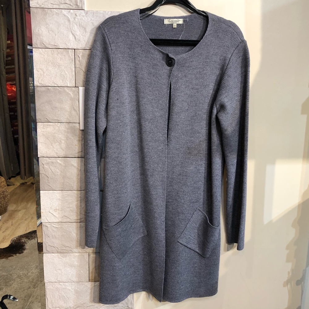 COCOGIO GREY WOOL CARDIGAN